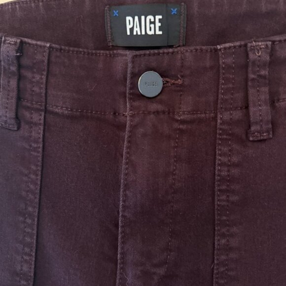 PAIGE Maysile Cropped Jogger Pants Womens Size 27 Vintage Black Cherry Ankle - Picture 7 of 12